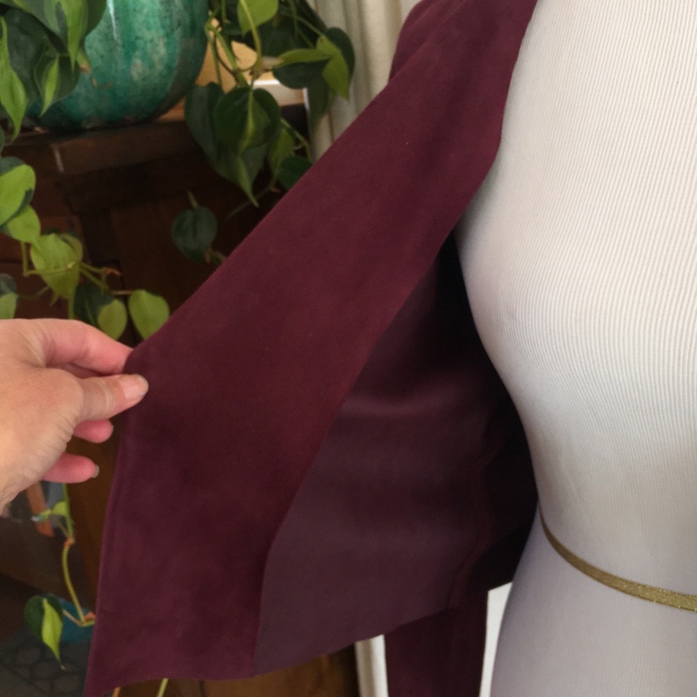 Kate Spade Burgundy Suede Jacket Medium New! - Picture 7 of 8